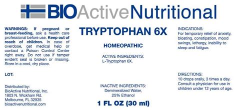 BUY L-Tryptophan (Tryptophan) 6 [hp_X]/mL from GNH India at the best ...