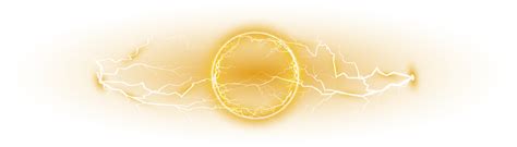 Yellow ball lightning on a transparent background. Abstract electric ...