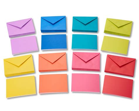 Rainbow Blank Single Panel Cards and Colored Envelopes, 200-Count ...