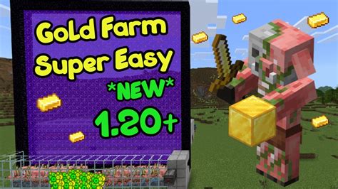 How To Build A Gold Farm [EASY] Minecraft Bedrock 1.20 - YouTube