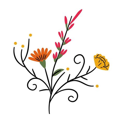 Premium Vector | Honeysuckle sage and marigold flower arrangement