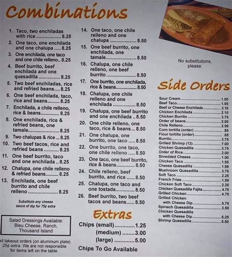 Menu of El Rancho Grande in Scott Depot, WV 25560