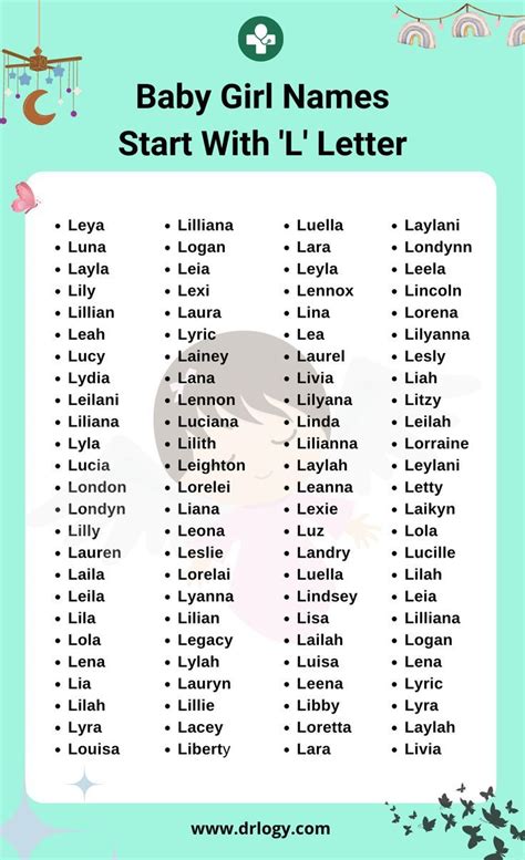 Baby Girl Names Start With L Letter | Baby girl names unique, Cute baby names, L baby girl names