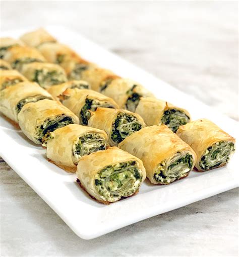 Spinach Feta Phyllo Rolls - Easy, Quick Appetizer Recipe