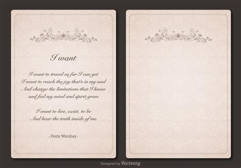 Free Poem Vector Vintage Template Design 132142 Vector Art at Vecteezy