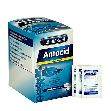 PhysiciansCare Antacid Heartburn Medication 2 Tablets Per Packet Box Of ...