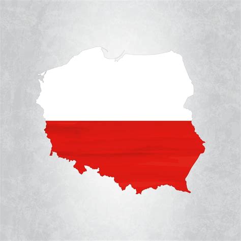 Premium Vector | Poland map with flag