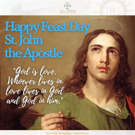 Happy Feast Day! St. John Apostle & Evangelist 💙 "God is love. Whoever lives in love lives in ...