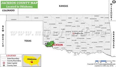 Jackson County Map, Oklahoma