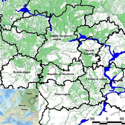 The distribution of Panorpes grandior in the Republic of Mordovia and ...