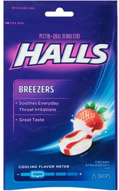 HALLS Cough Drop Breezers Cool Creamy Strawberry 25ct 312546622197a160 ...