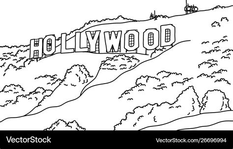 Popular inscription hollywood sign Royalty Free Vector Image