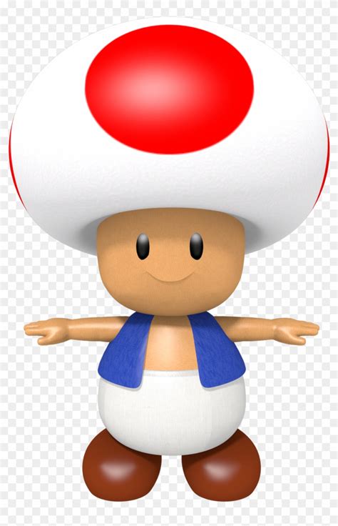 N64 Classic Toad - Mario Characters T Pose - Free Transparent PNG ...