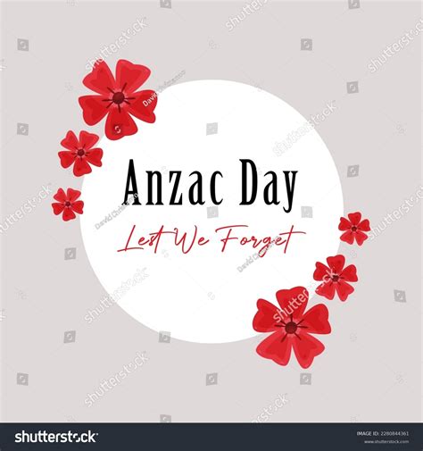 Anzac Day Lest We Forget Lettering Stock Vector (Royalty Free ...