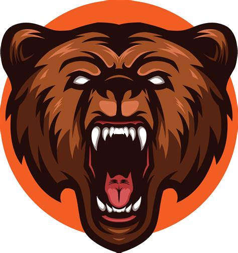 illustration of angry brown bear grizzly head mascot 2293742 Vector Art ...