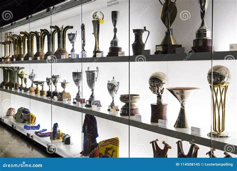 The Museum of Trophies of the Cups and Awards of the Team FC Barcelona ...