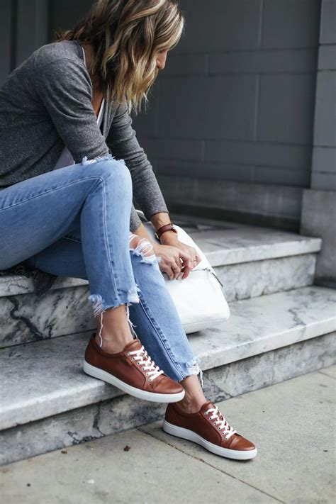 brown leather sneakers #Sneakers (With images) | Brown sneakers women ...