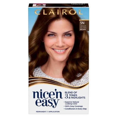 Clairol Nice'n Easy 5N Medium Neutral Brown Permanent Hair Color, 1 ct - Pick ‘n Save