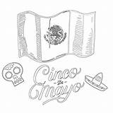 Cinco De Mayo Flag Coloring Page  Pages Mimi Panda sketch template