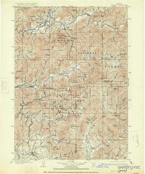 "USGS Topo Map Oregon Riddle 283251 1904 125000" Posters by wetdryvac | Redbubble