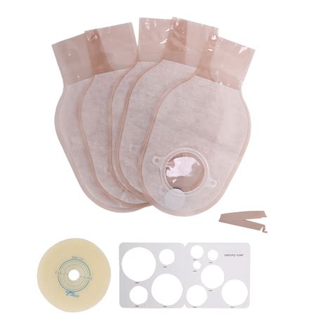 Ostomy Ileostomy Bag, Colostomy Bag Ileostomy Stoma Care Bag 5pcs One-piece Colostomy Pouches ...