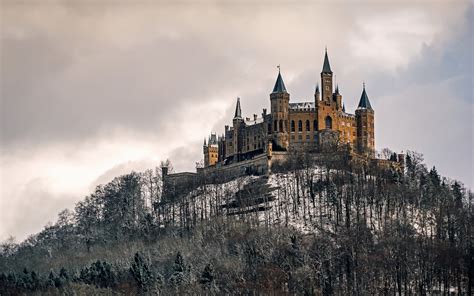 Wallpaper Germany, Castle Hohenzollern, trees, snow, winter 1920x1200 HD Picture, Image