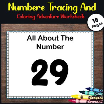 No-Prep Number 29 Tracing Worksheets and Activities for Preschool-1st Grade