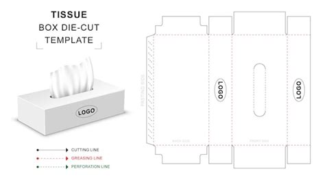 Premium Vector | Tissue box die cut template