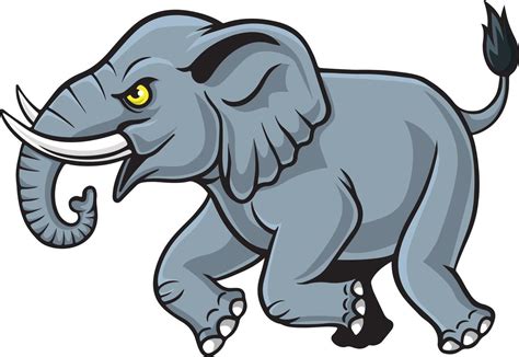 Cartoon angry elephant mascot running 20005061 Vector Art at Vecteezy