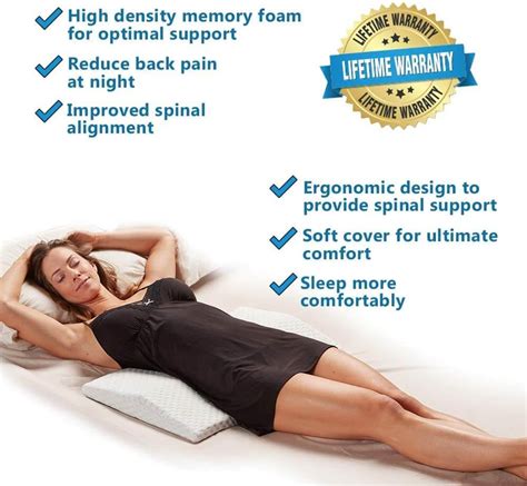 ComfiLife Lumbar Support Pillow for Sleeping Memory Foam Pillow for ...