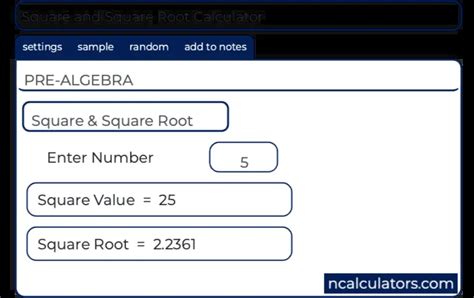 Square and Square Root Calculator