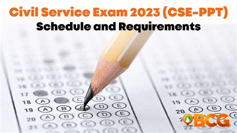 Civil Service Exam 2023 Schedule and Requirements | BCG