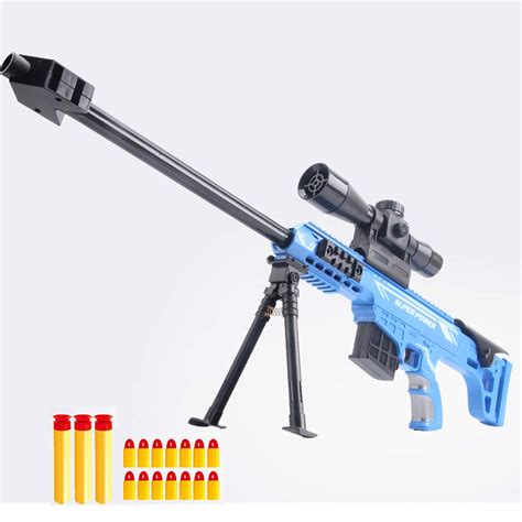 Buy Toy , Combat Barrett Sniper , Children Outdoor CS Soft Bullet Toy Sniper (Blue Barrett ...