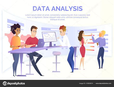 Data Analysis Team Cartoon Vector Concept Stock Vector by ©TeraVector ...