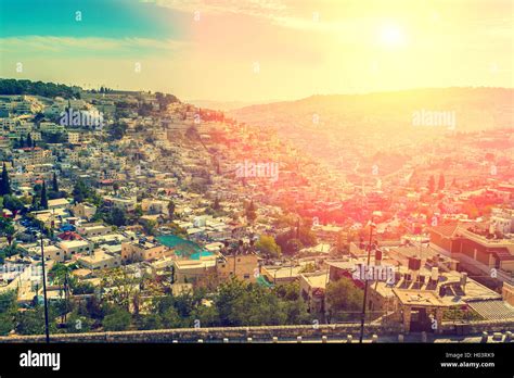 Old city Jerusalem at sunset Stock Photo - Alamy