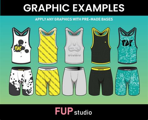 Activewear Vector Mockups Clothing Template for Procreate & Adobe ...