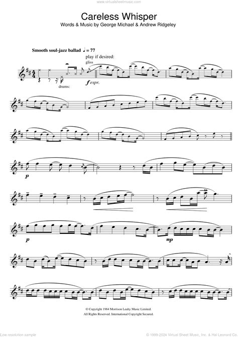 Beginner Careless Whisper Alto Sax Sheet Music : Careless_Whisper Alto ...