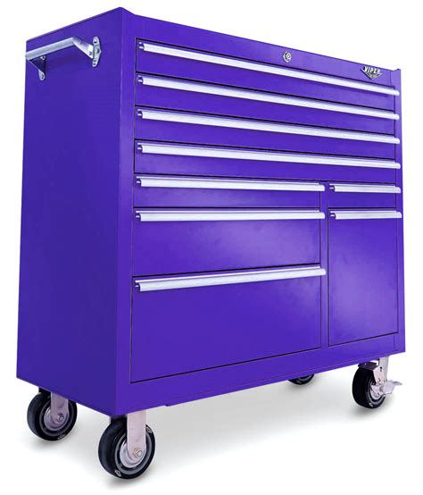 Viper Tool Storage 41" 9 Drawer 18G Steel Rolling Cabinet, Purple - Tools - Tool Storage ...