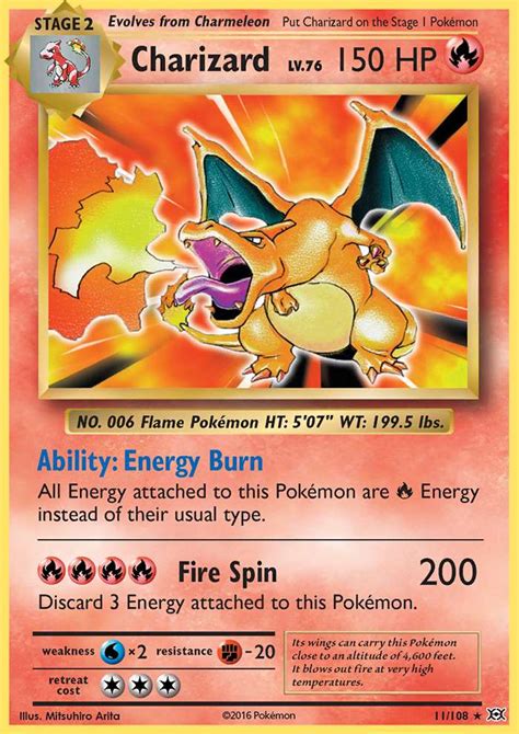 Charizard 11 (Evolutions 2016) Pokemon Card