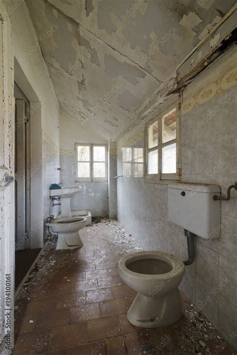 Urbex, old abandoned bathroom with window Stock Photo | Adobe Stock