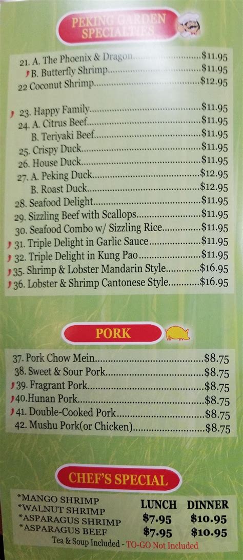 Peking Garden Menu El Paso | Fasci Garden