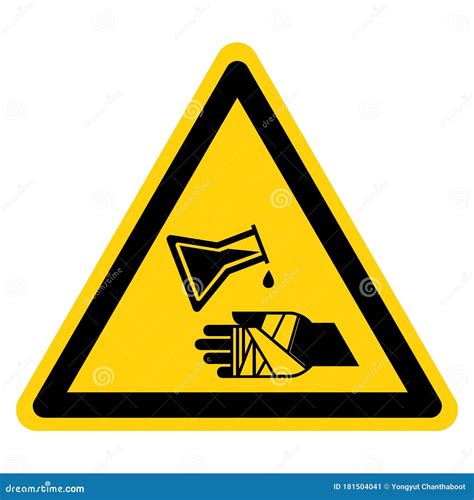 Warning Chemical Burns Hazard Symbol Sign ,Vector Illustration, Isolate on White Background ...