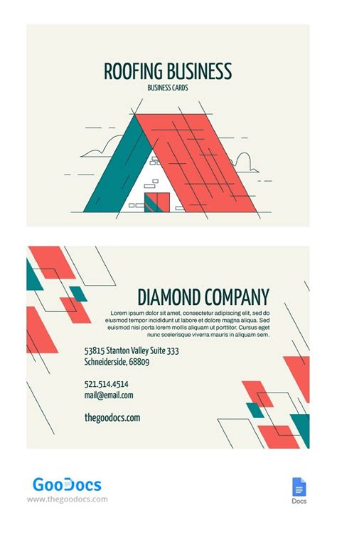 Free Linear Roofing Business Card Template In Google Docs