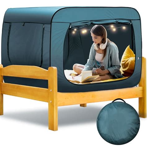 Privacy Tent for Twin Bed Dream Tents Quick Set-up Bed Canopies Pop Up Privacy Tent for Bed ...