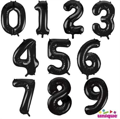 Number Balloon black 34" Foil – paintnprintuk