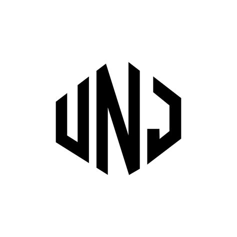 UNJ letter logo design with polygon shape. UNJ polygon and cube shape ...