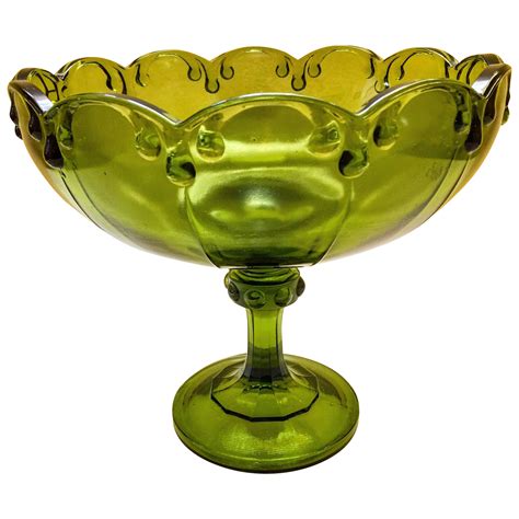 Vintage Green Glass Bowl | Chairish