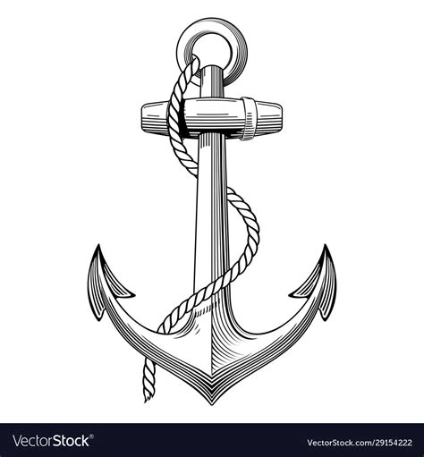 Vintage hand drawn anchor nautical navy Royalty Free Vector