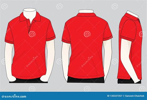 Men S Red Short Sleeves Polo Shirt Template Vector Stock Illustration - Illustration of patterns ...