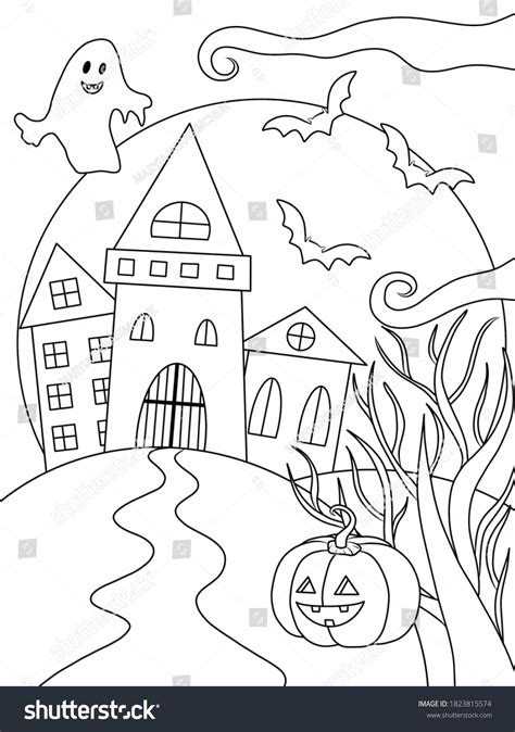 Coloring Page Game Kids Halloween Stock Illustration 1823815574 | Shutterstock